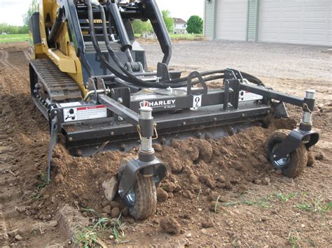 mini skid steer with harley rake|harley rake attachments skid steer.